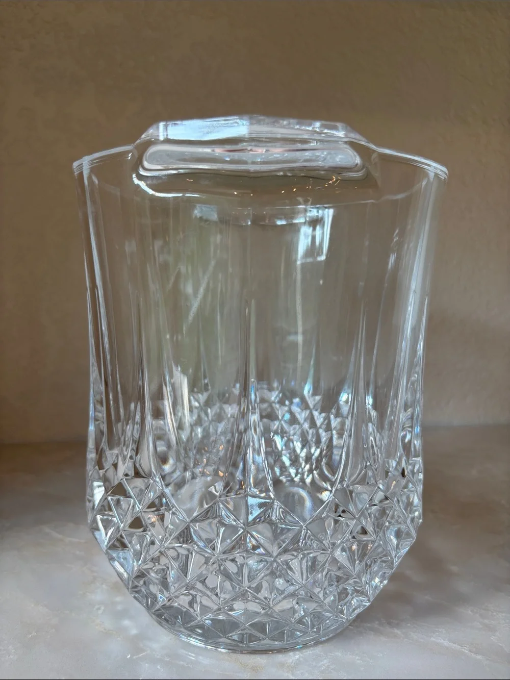 Faceted Clear Crystal Ice Bucket